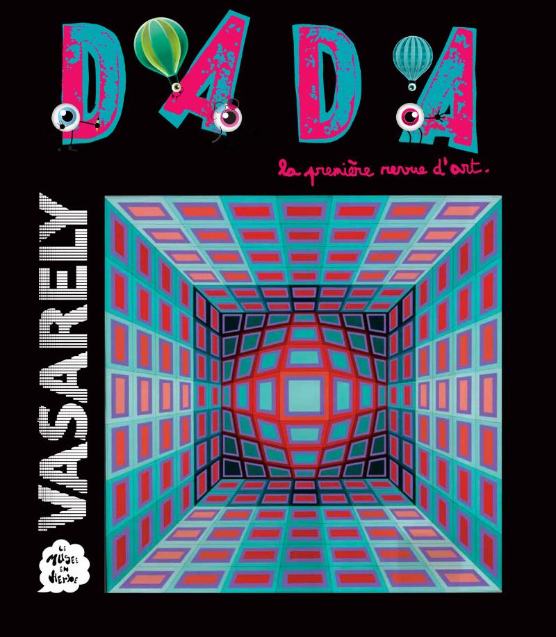 Sculpture monumentale de Vasarely aux formes géométriques et aux couleurs vives, créant une illusion optique en milieu urbain